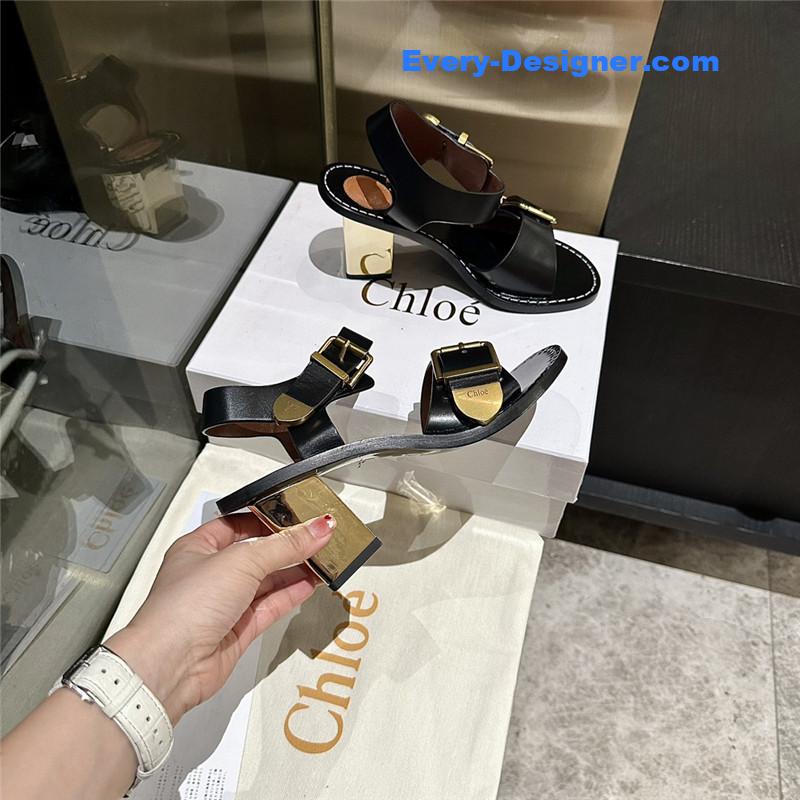 Chloe Plated Heel Sandals