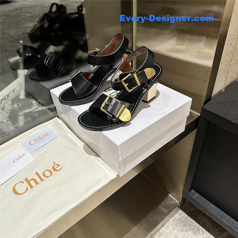 Chloe Plated Heel Sandals