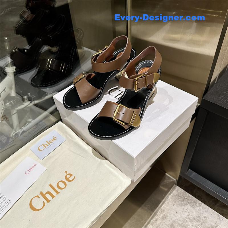 Chloe Plated Heel Sandals