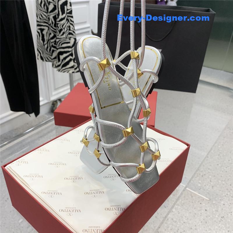 Va1e*ntin0 studded lace-up sandals