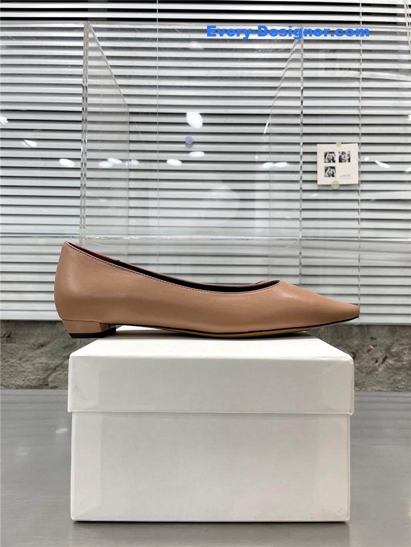 The R0w new french pointed toe chunky low-heeled shoes