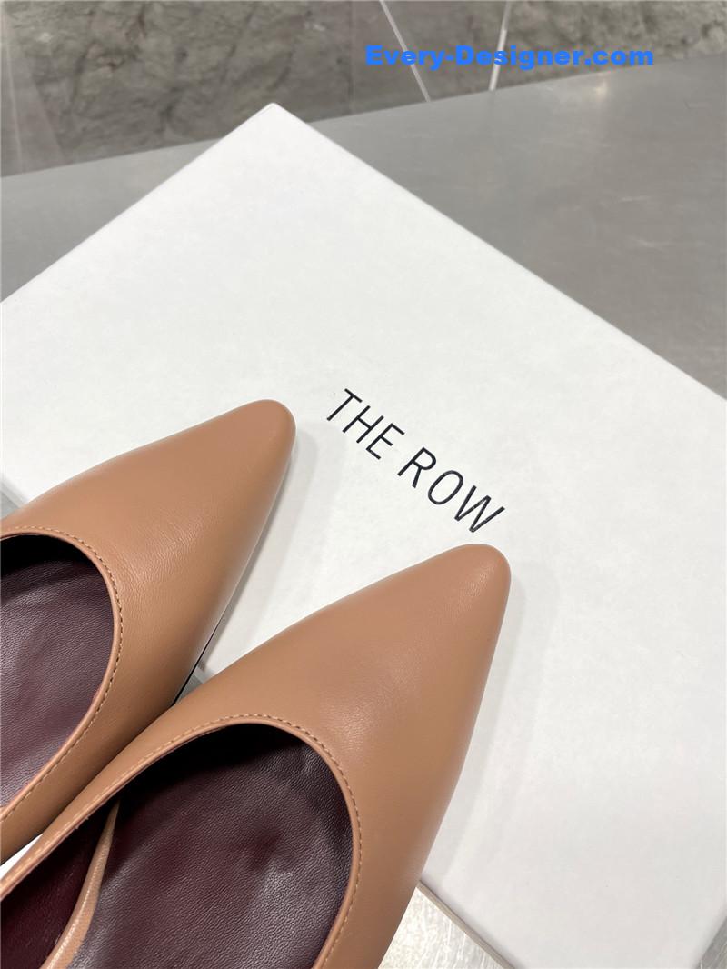 The R0w new french pointed toe chunky low-heeled shoes