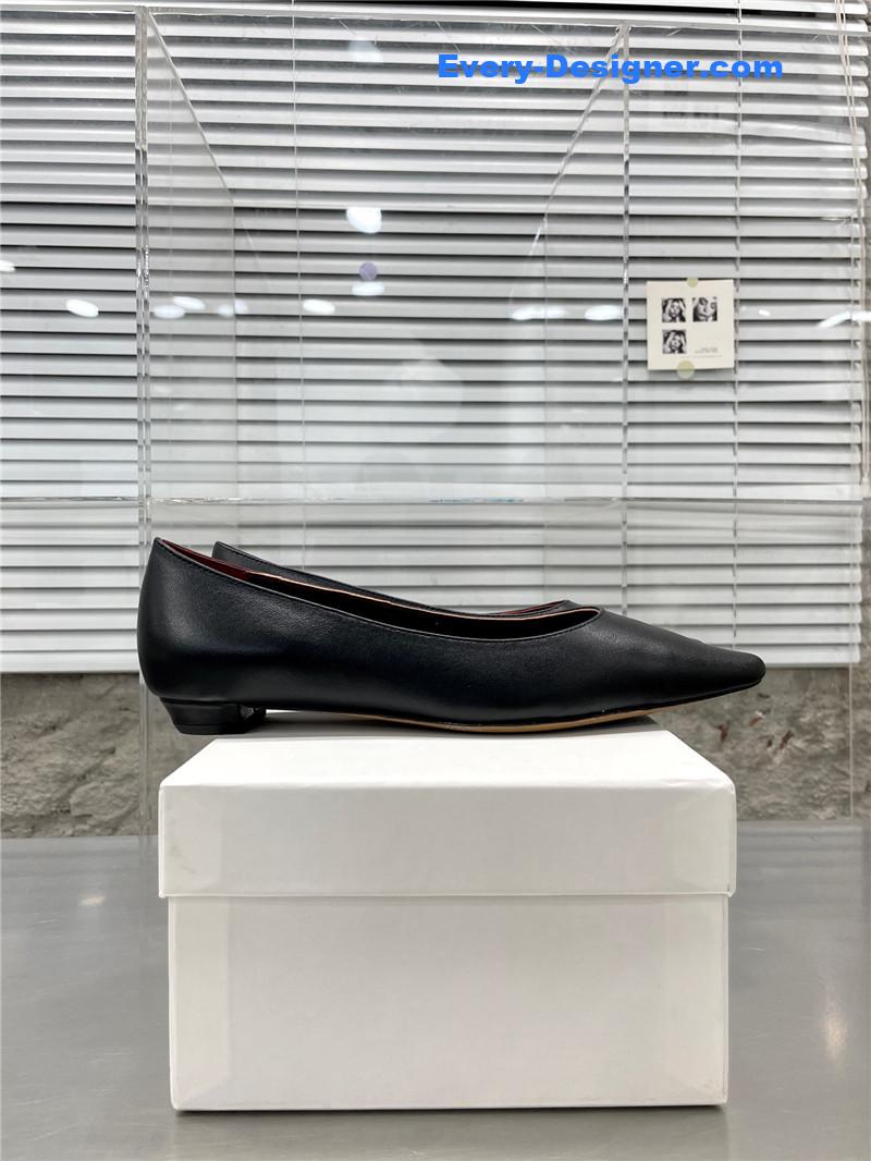 The R0w new french pointed toe chunky low-heeled shoes