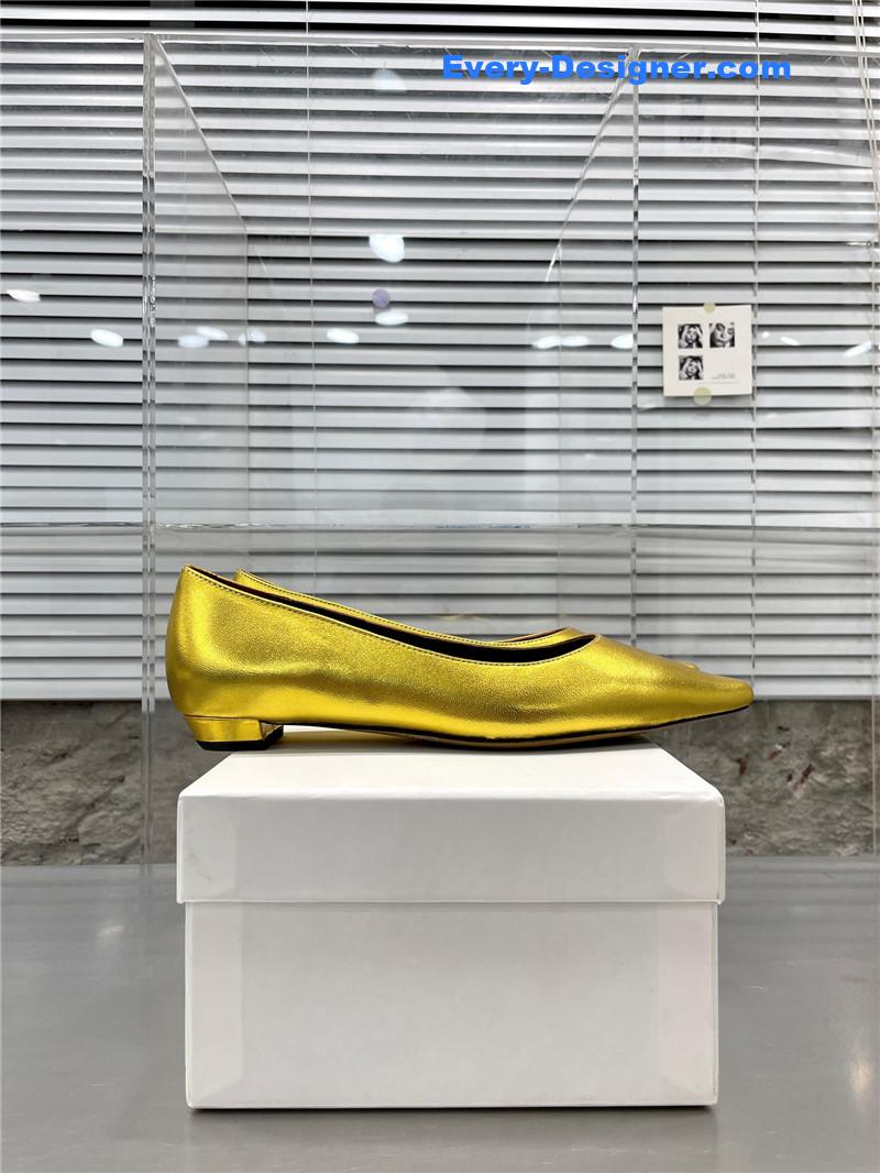 The R0w new french pointed toe chunky low-heeled shoes