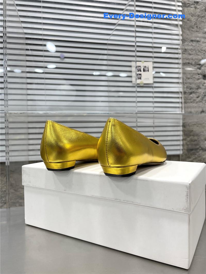 The R0w new french pointed toe chunky low-heeled shoes