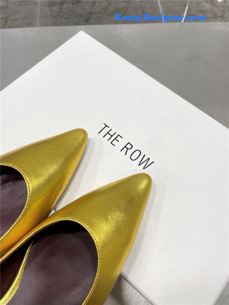 The R0w new french pointed toe chunky low-heeled shoes