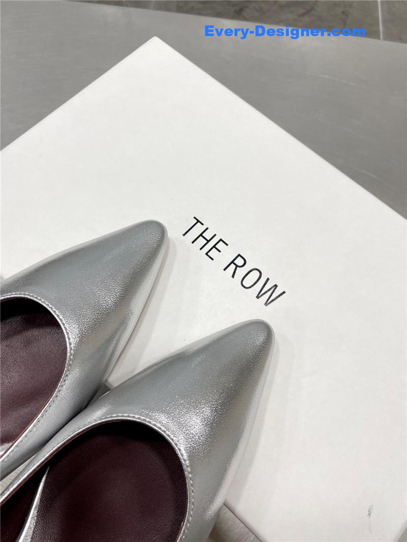 The R0w new french pointed toe chunky low-heeled shoes