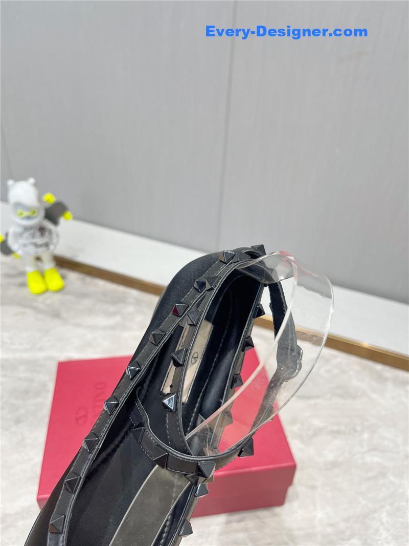 Va1e*ntin0 rockstud studded satin ballet flats