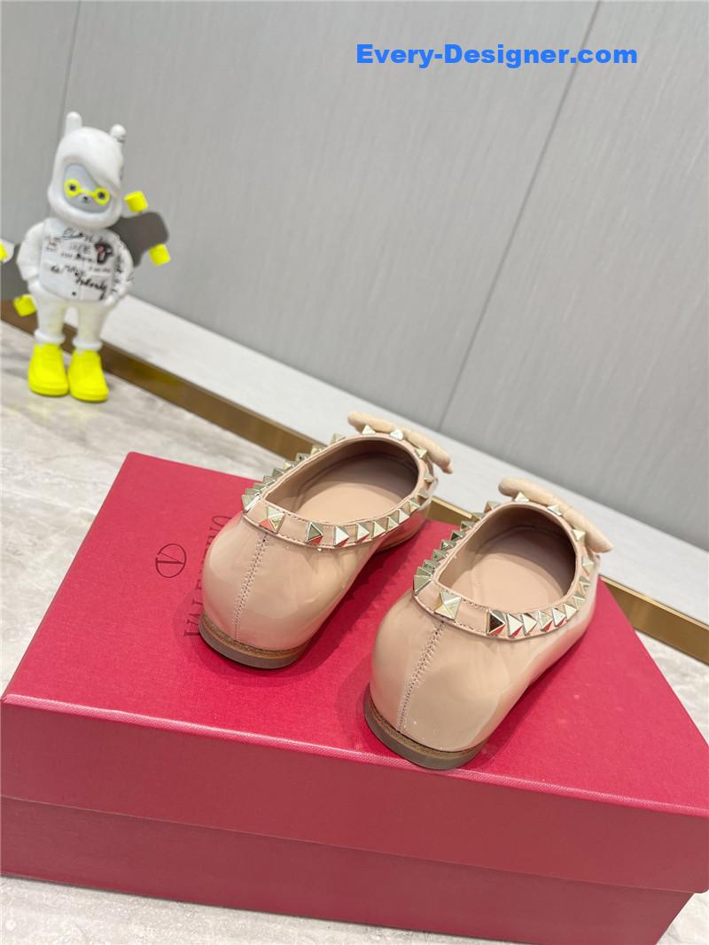 Va1e*ntin0 rockstud studded satin ballet flats