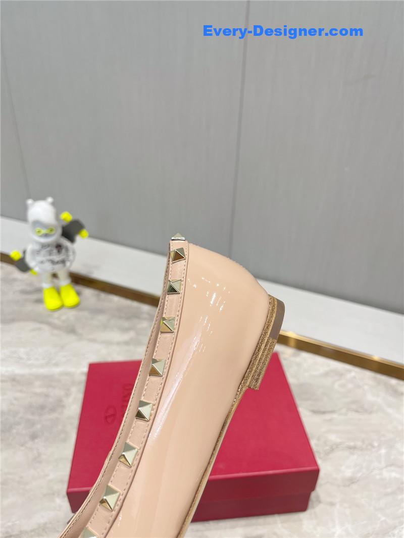 Va1e*ntin0 rockstud studded satin ballet flats
