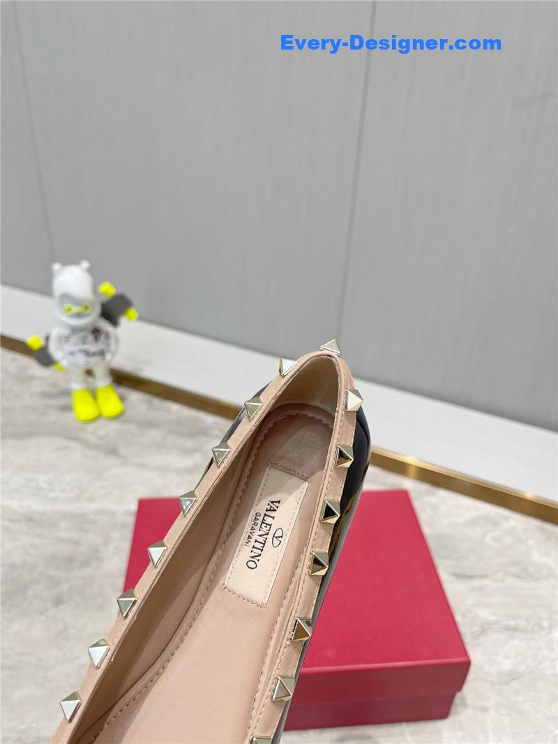 Va1e*ntin0 rockstud studded satin ballet flats