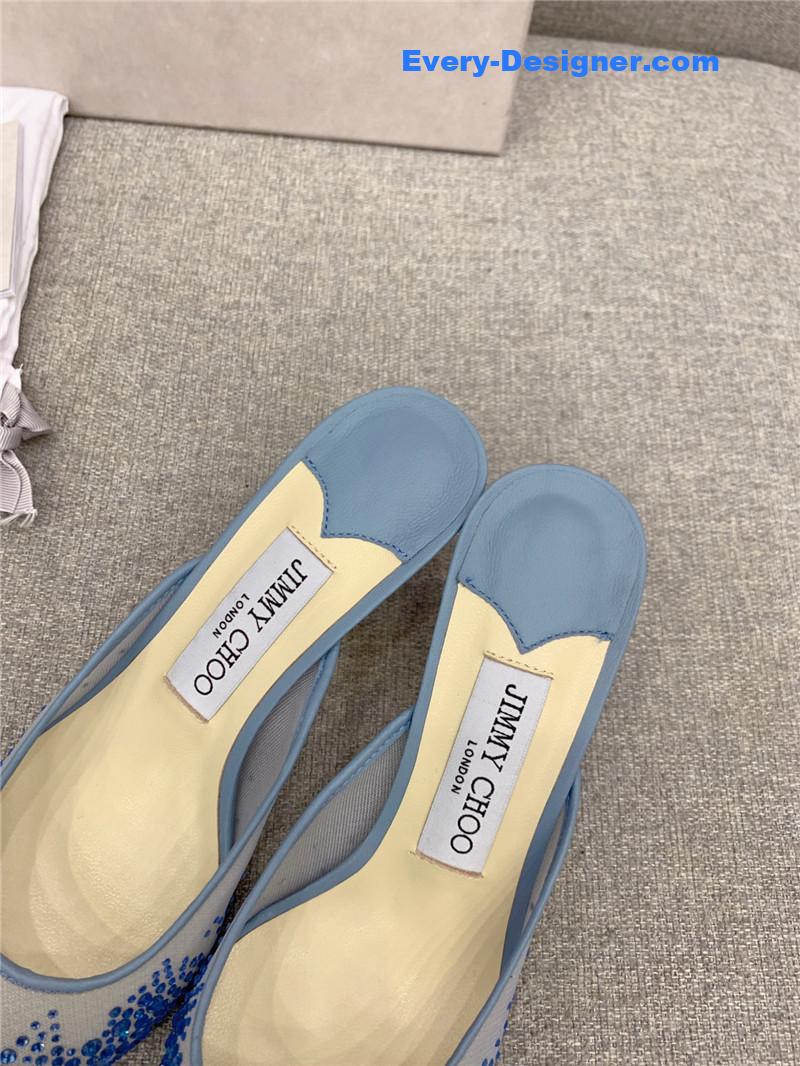 J1m*y Ch00 new rhinestone mesh fairy shoes wedding shoes