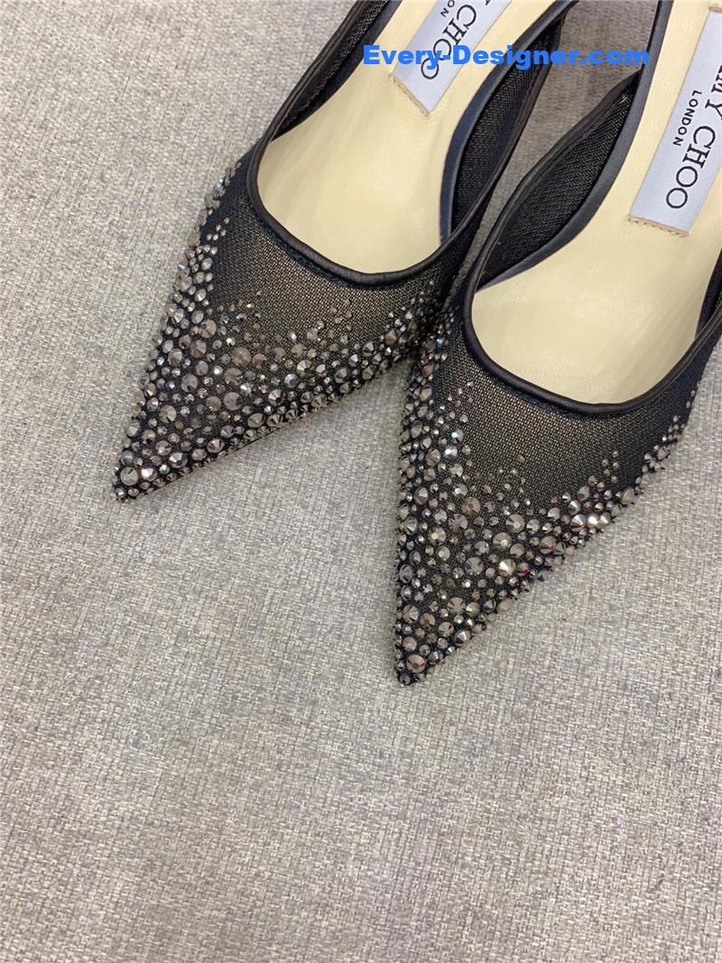 J1m*y Ch00 new rhinestone mesh fairy shoes wedding shoes