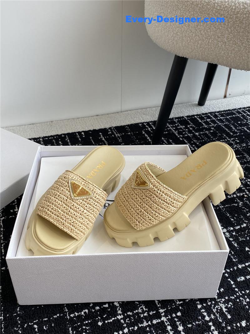 Pra*a gear platform woven slippers