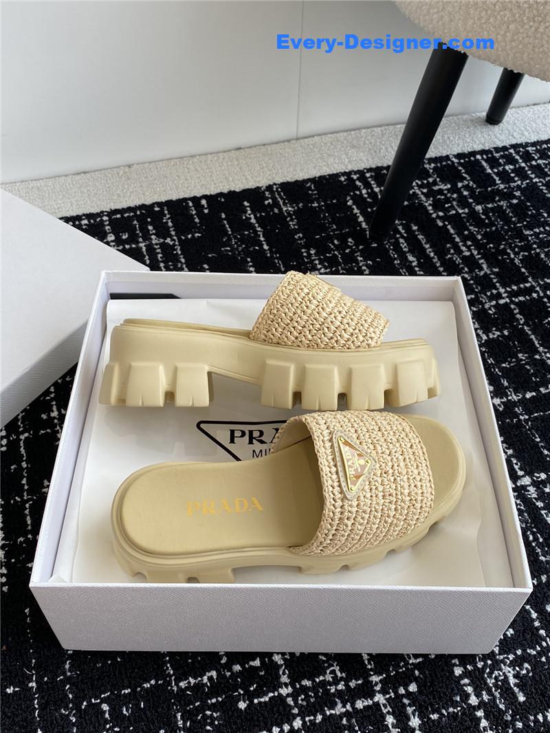 Pra*a gear platform woven slippers