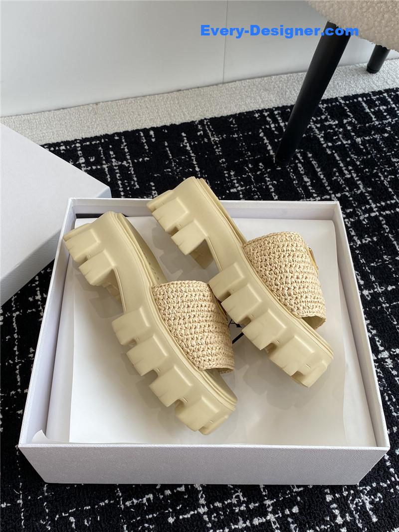 Pra*a gear platform woven slippers
