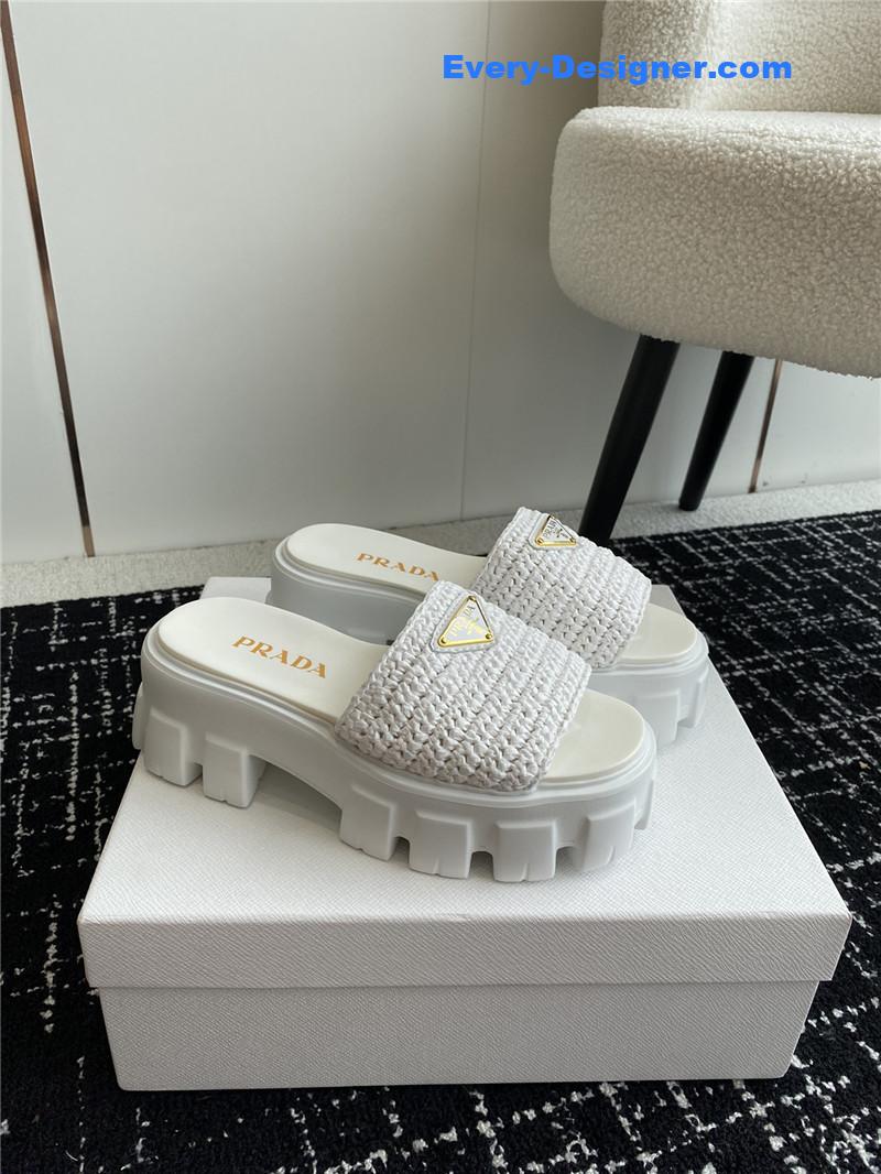 Pra*a gear platform woven slippers