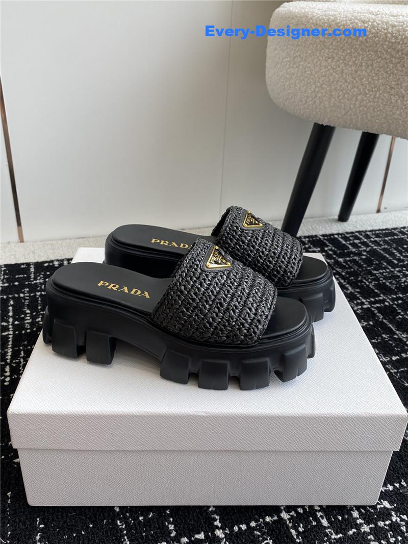 Pra*a gear platform woven slippers