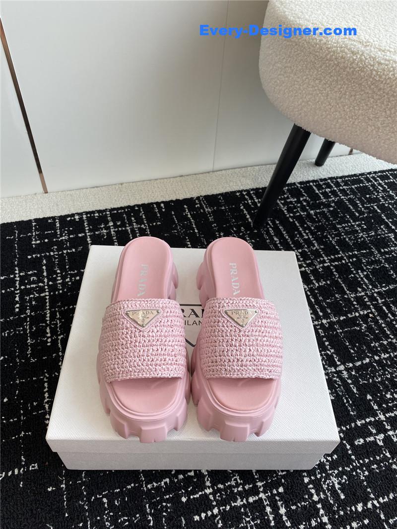 Pra*a gear platform woven slippers