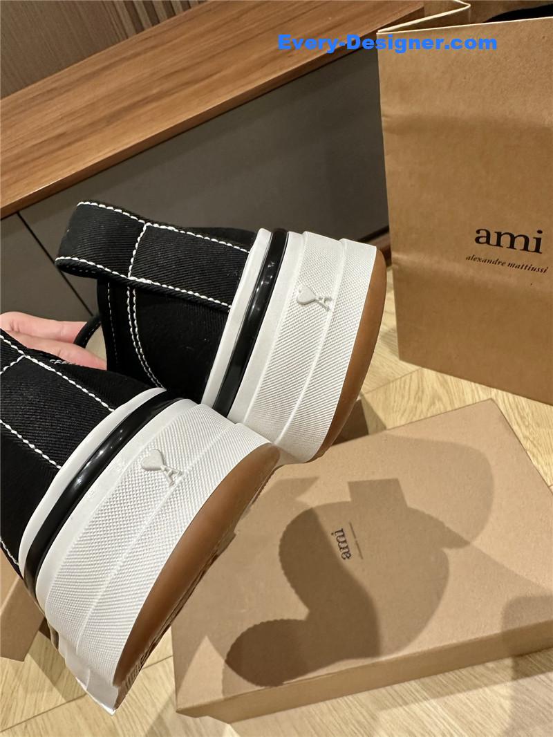 Amina Muaddi Denim Loafers