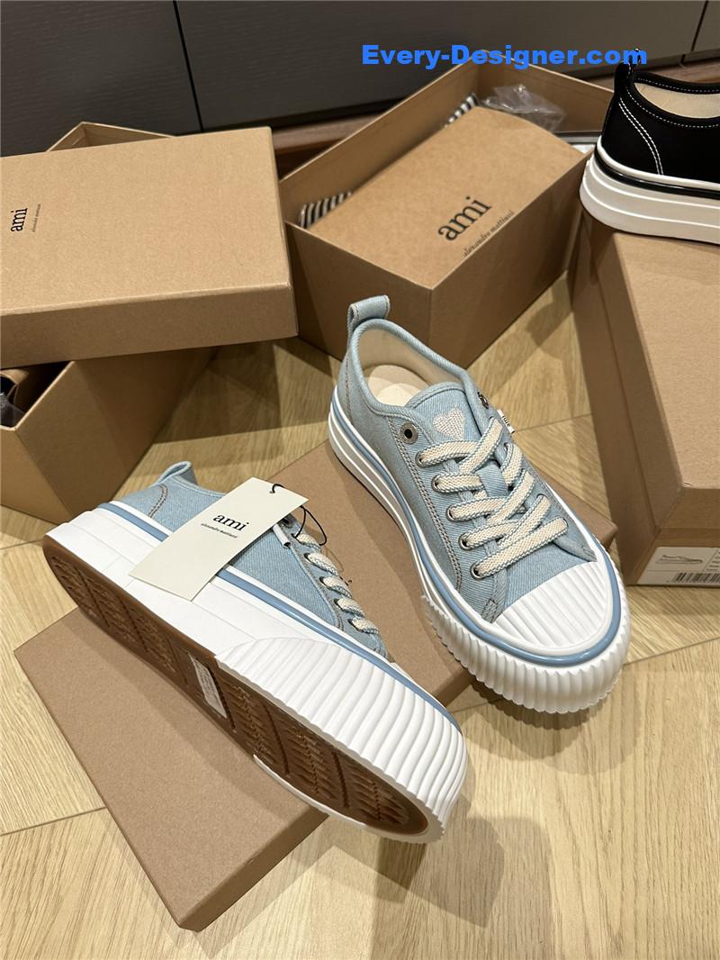 Amina Muaddi Denim Loafers