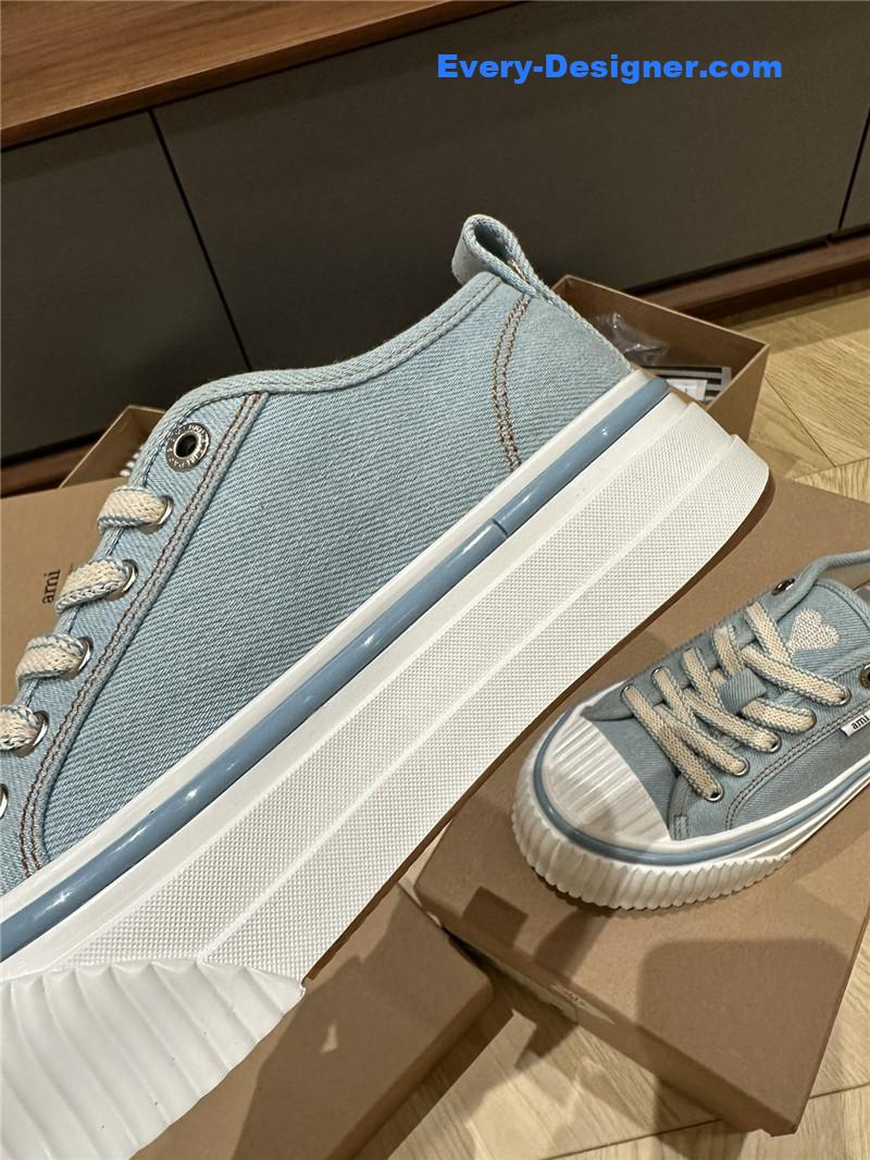 Amina Muaddi Denim Loafers