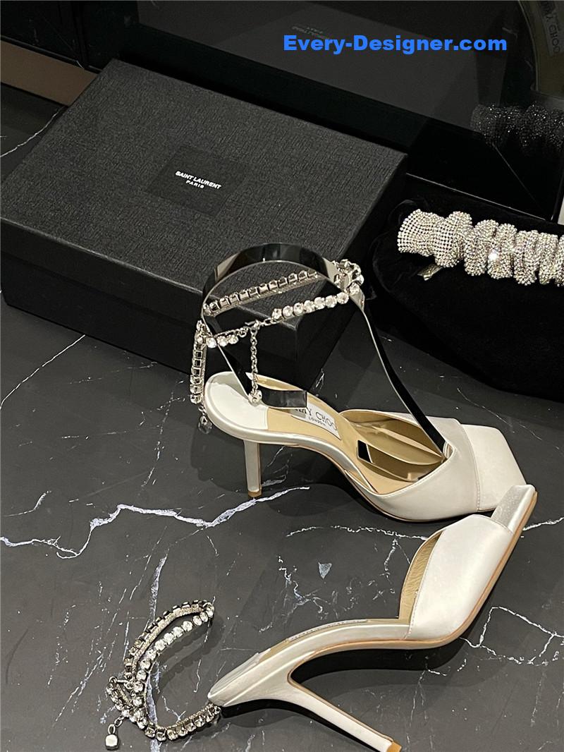 J1m*y Ch00 new ice fish mouth high-heeled sandals