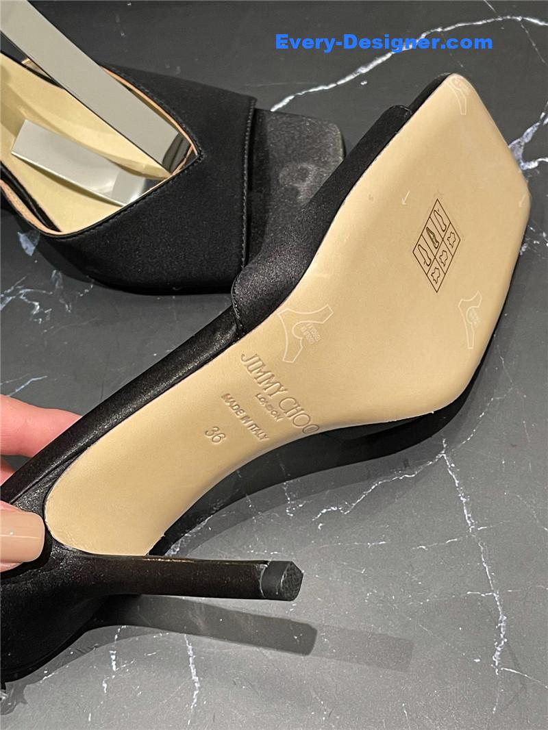 J1m*y Ch00 new ice fish mouth high-heeled sandals