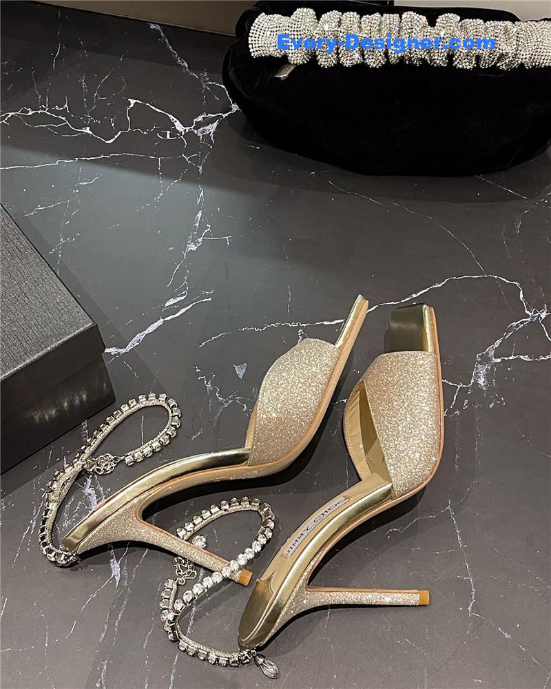 J1m*y Ch00 new ice fish mouth high-heeled sandals