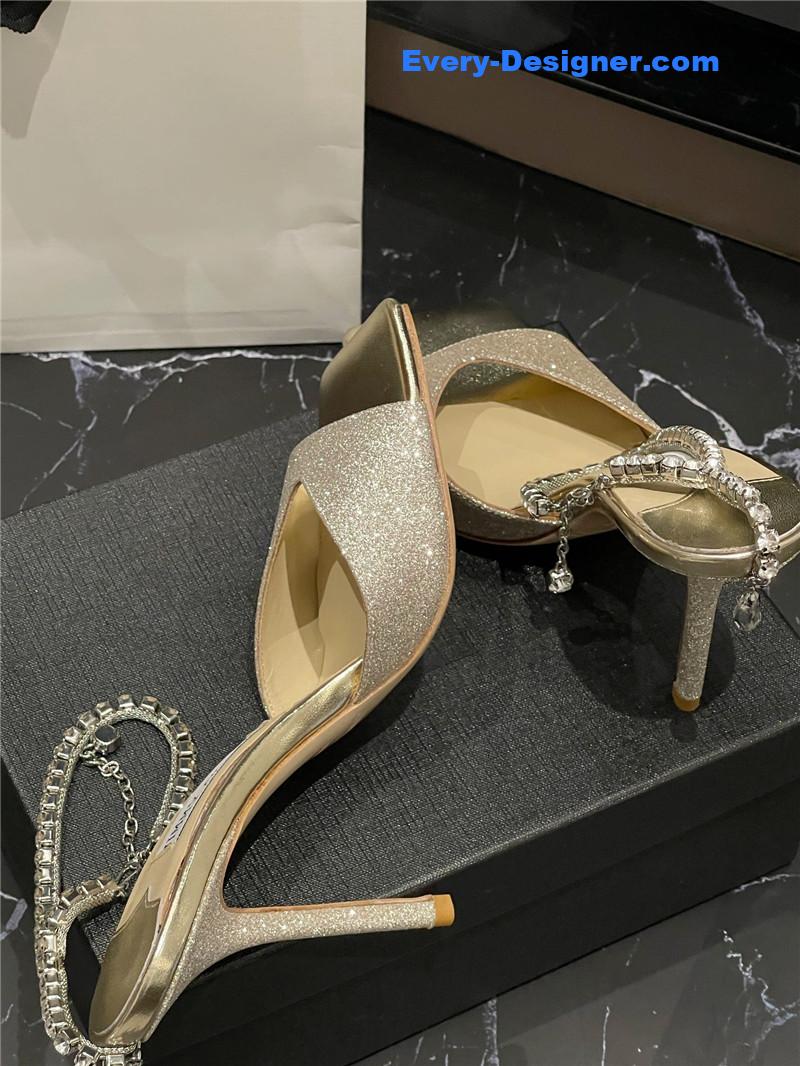 J1m*y Ch00 new ice fish mouth high-heeled sandals