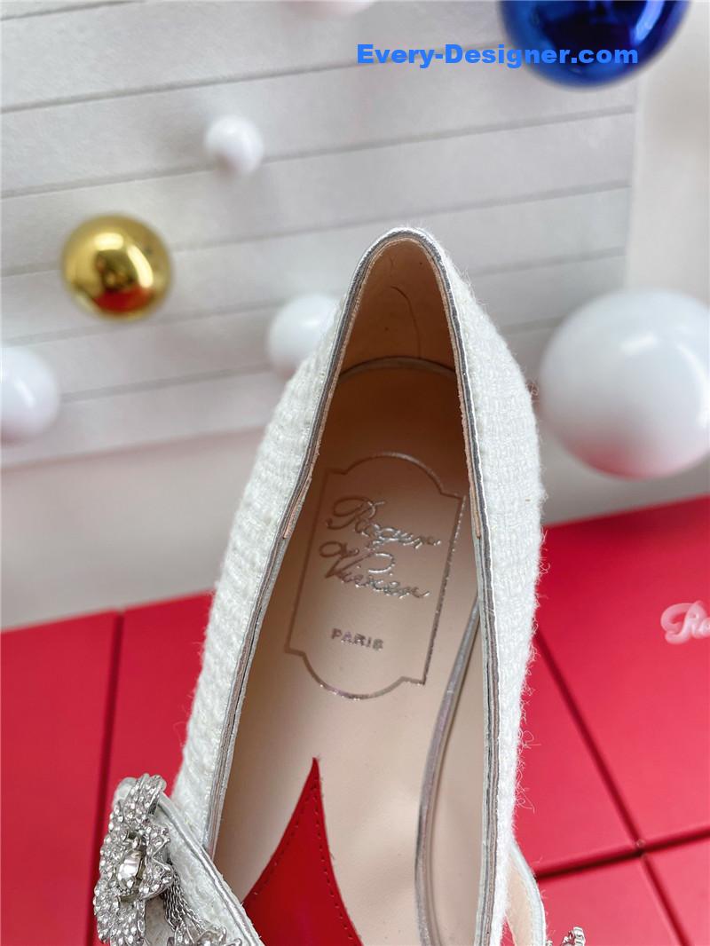 roger vivier wedding shoes snow D1am0nd series high heels