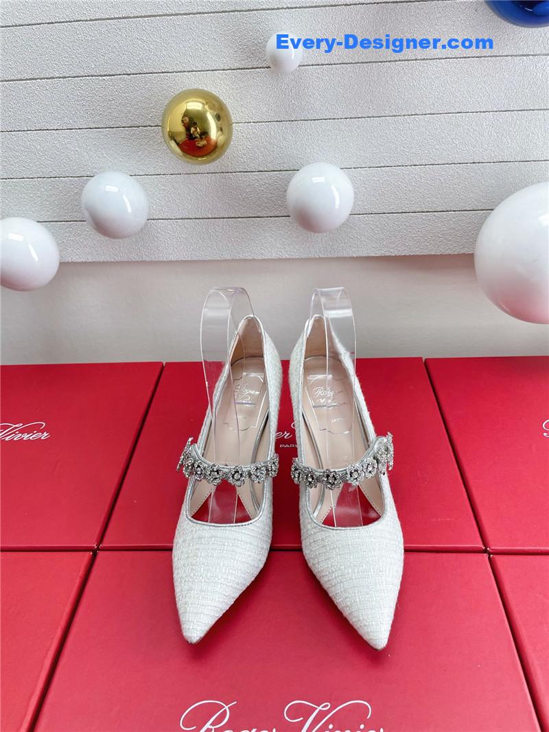 roger vivier wedding shoes snow D1am0nd series high heels