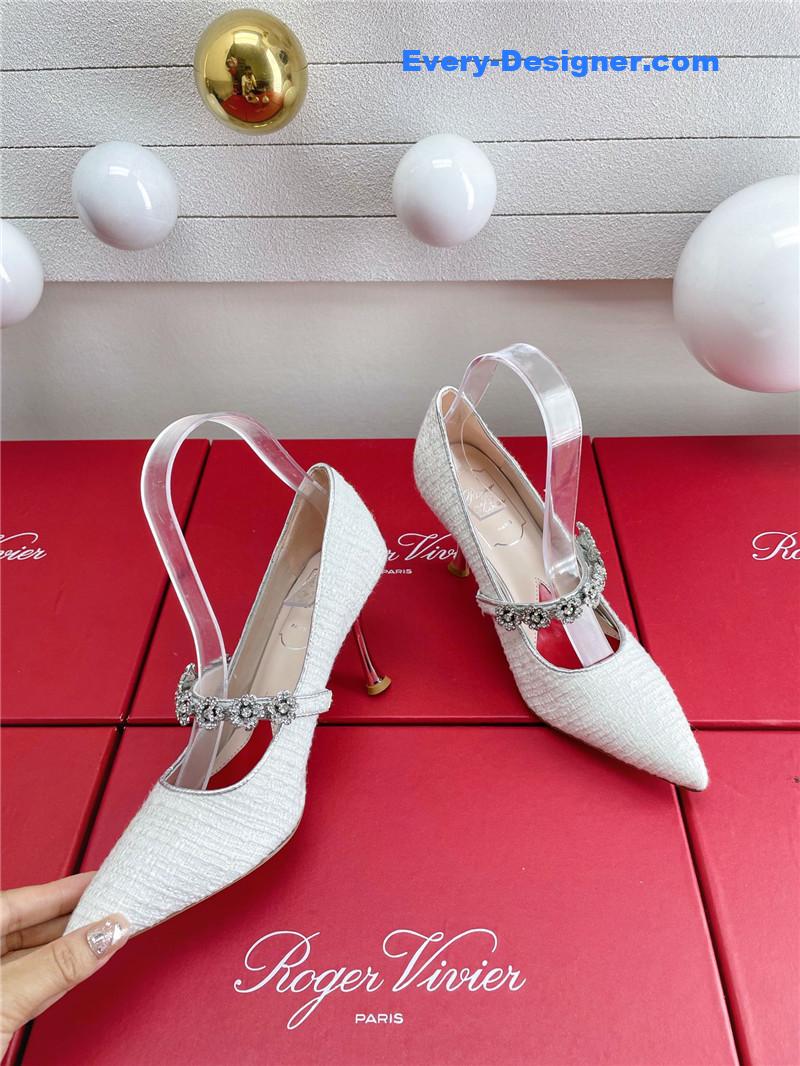 roger vivier wedding shoes snow D1am0nd series high heels