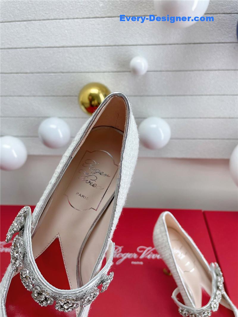 roger vivier wedding shoes snow D1am0nd series high heels