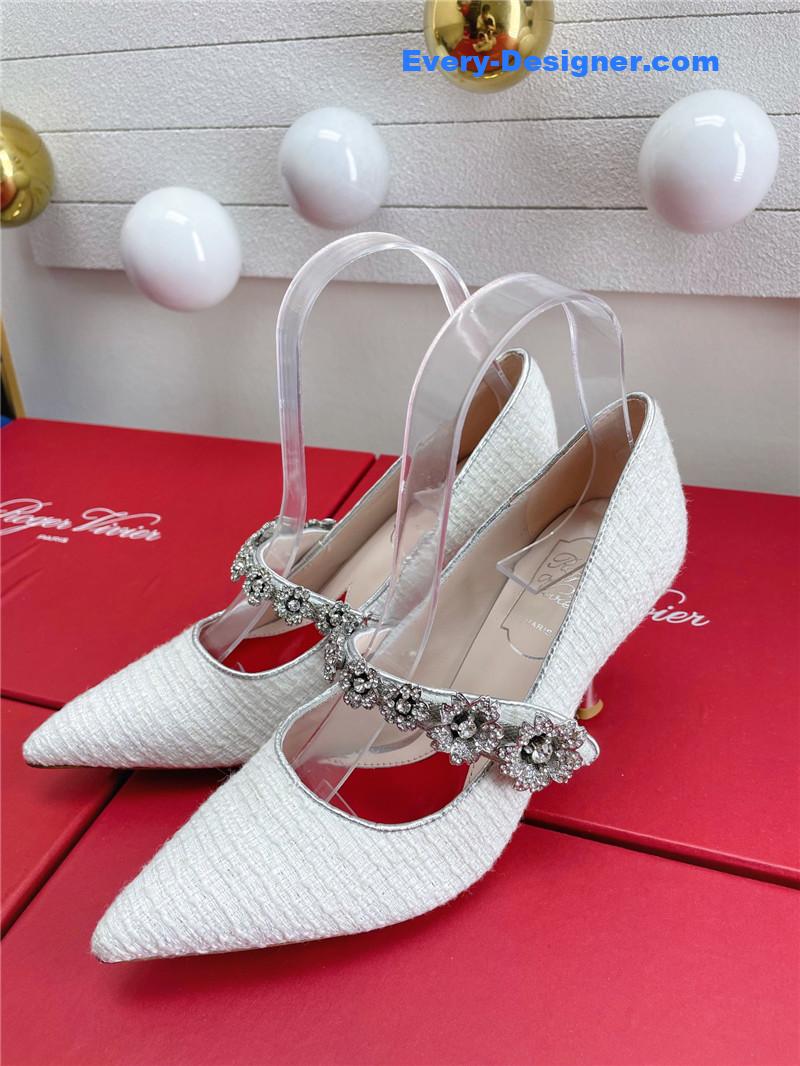 roger vivier wedding shoes snow D1am0nd series high heels