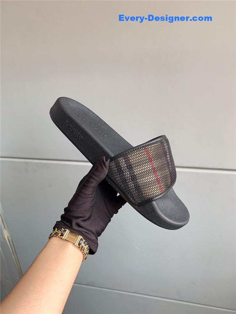 Bv*b*rry classic plaid slides