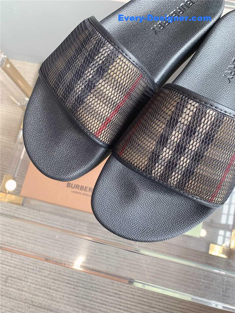Bv*b*rry classic plaid slides