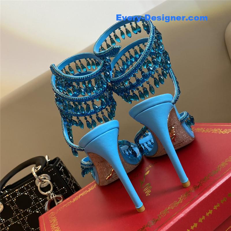 Rene Caovilla Classic Snake Wrap Sandals