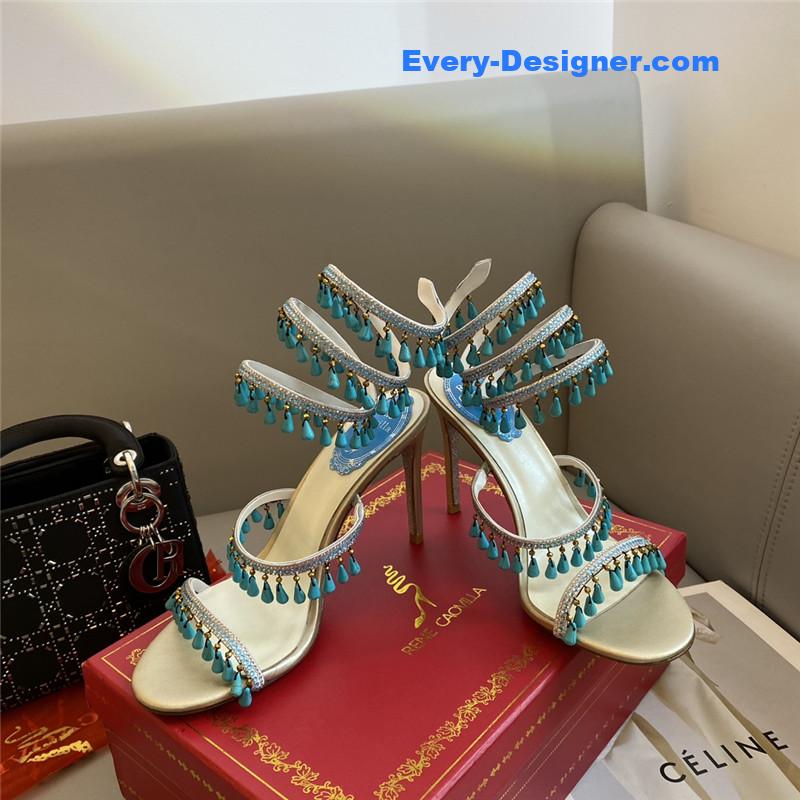 Rene Caovilla Classic Snake Wrap Sandals