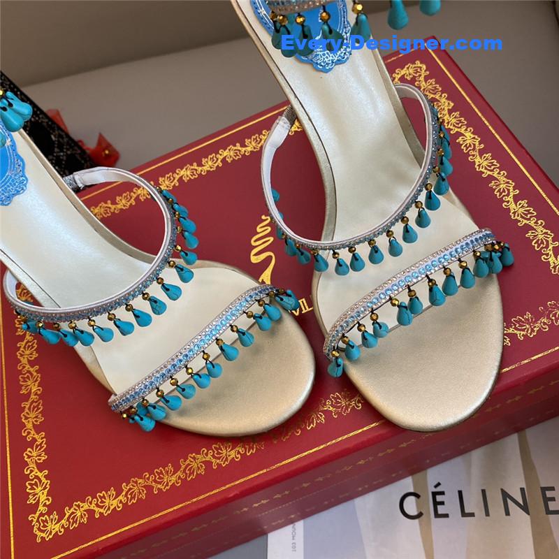 Rene Caovilla Classic Snake Wrap Sandals