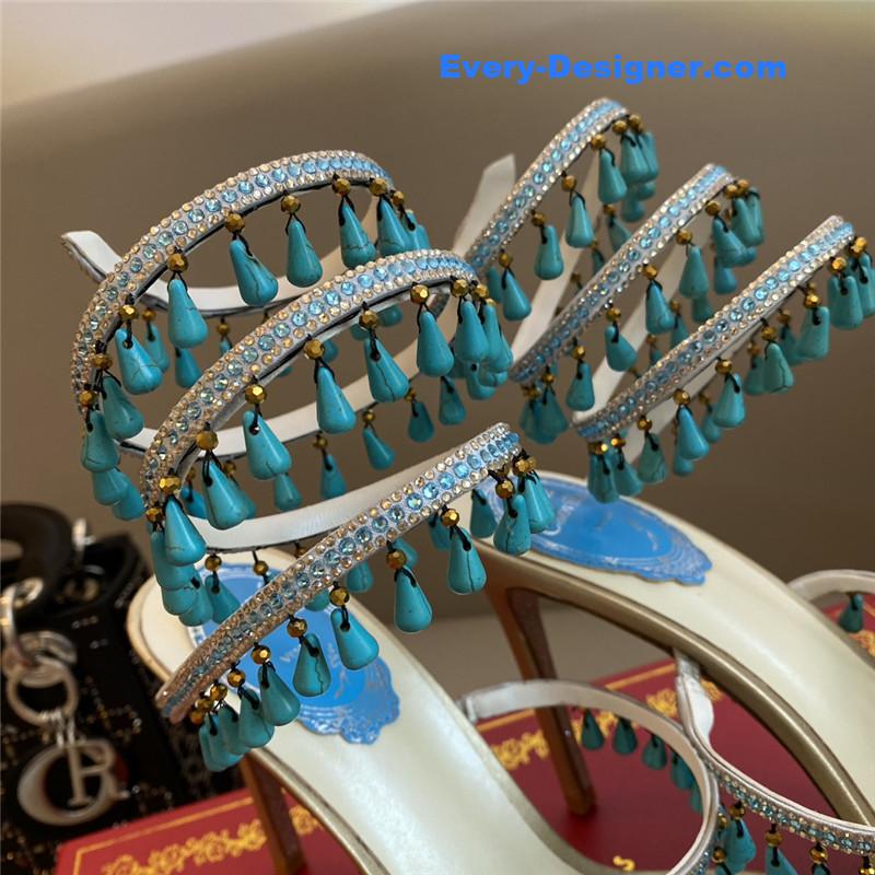 Rene Caovilla Classic Snake Wrap Sandals