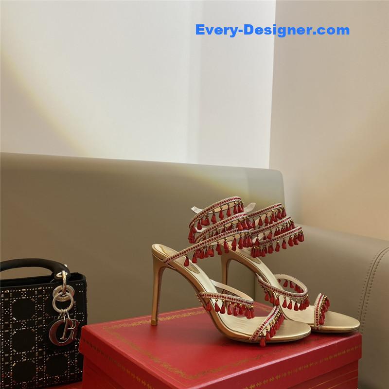 Rene Caovilla Classic Snake Wrap Sandals