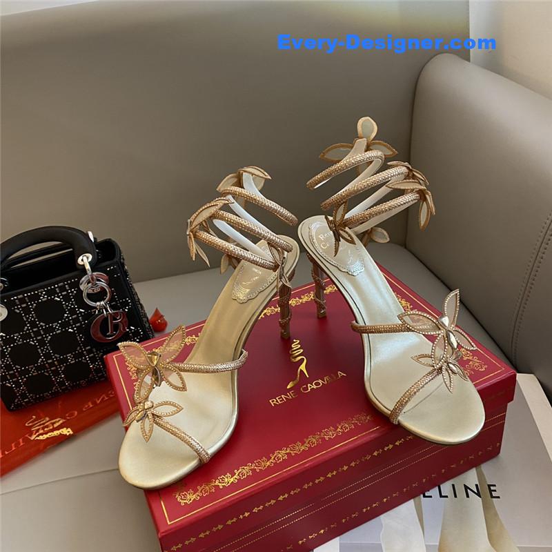 Rene Caovilla latest butterfly strap high-heeled sandals
