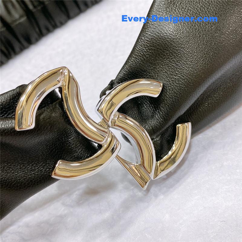 Ch**el smooth Ch**el brass buckle sheepskin elastic belt