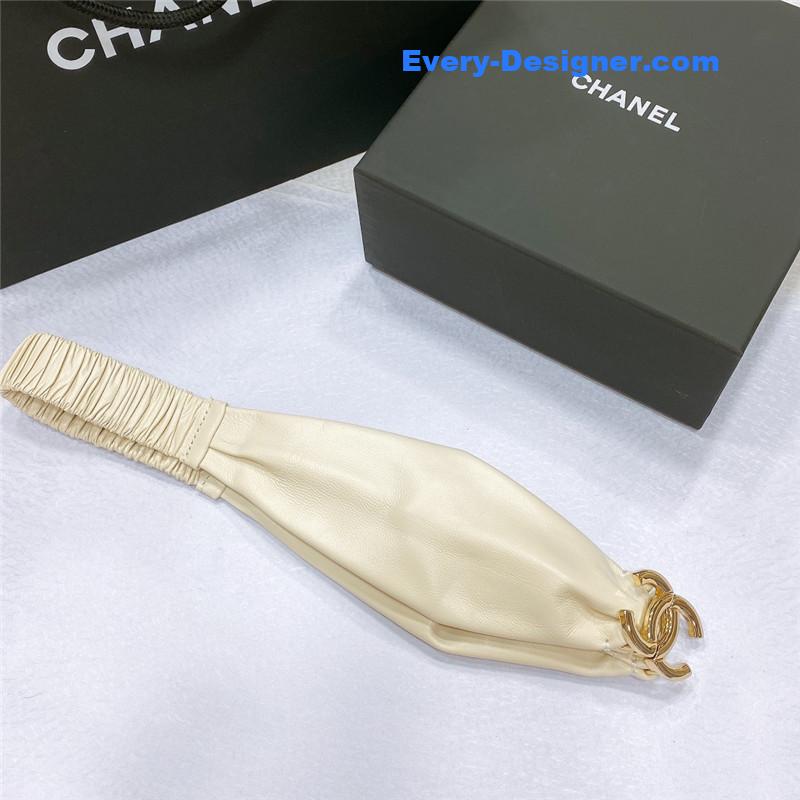 Ch**el smooth Ch**el brass buckle sheepskin elastic belt