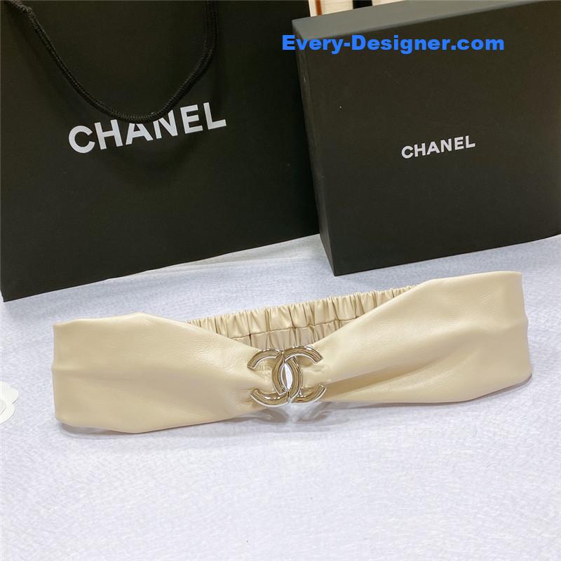 Ch**el smooth Ch**el brass buckle sheepskin elastic belt