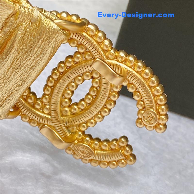 Ch**el smooth Ch**el brass buckle sheepskin elastic belt