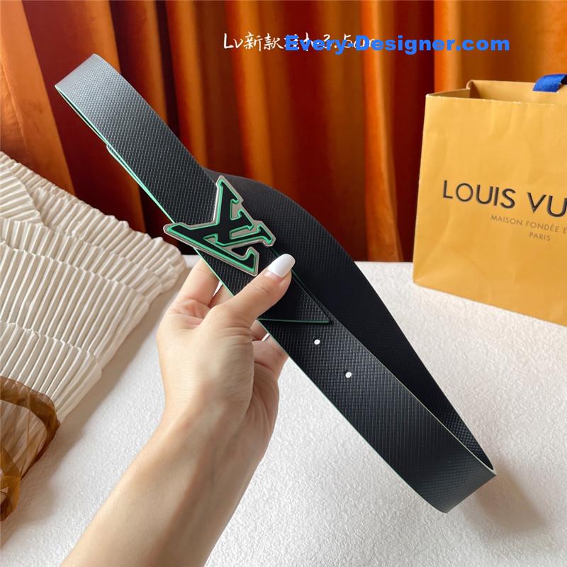 l0vis Vvtt0n lv black plain weave bottom belt