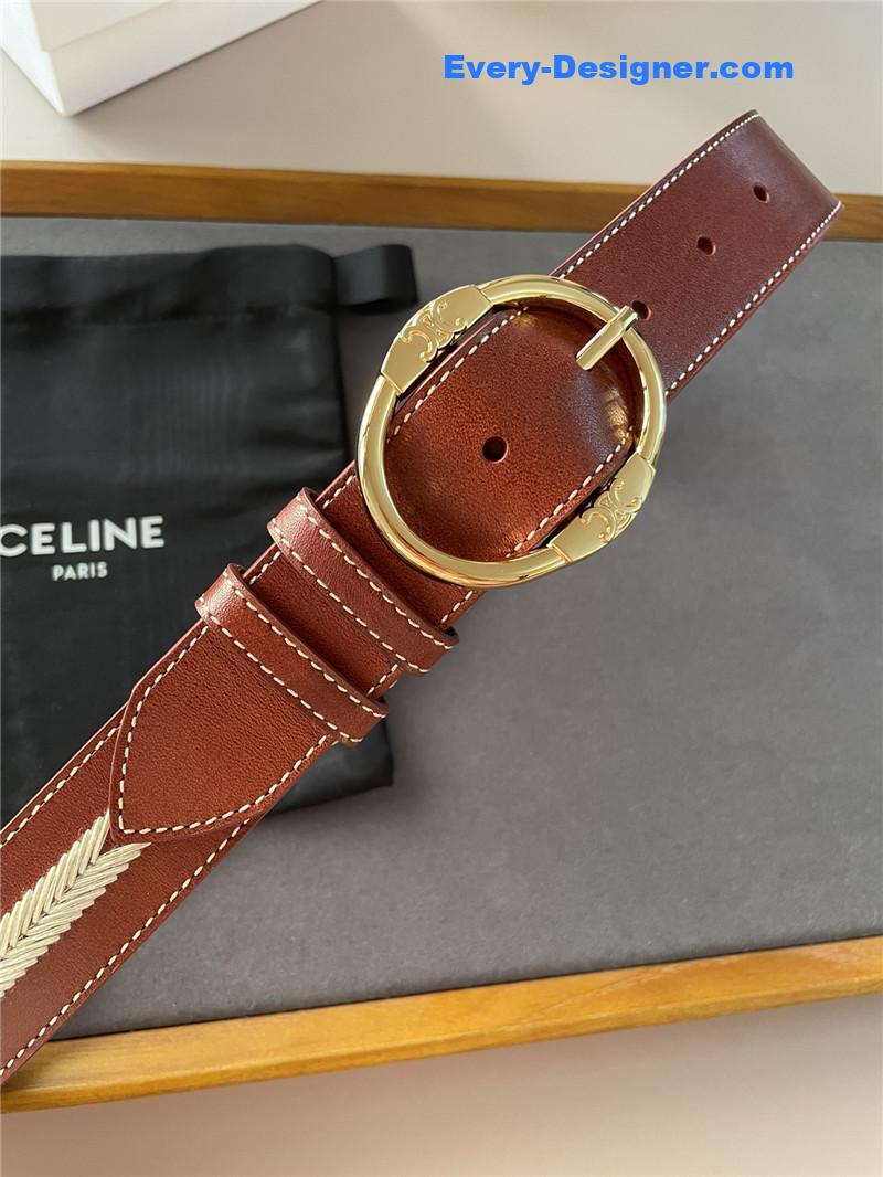 Ce1i*e embroidered belt in vintage calfskin
