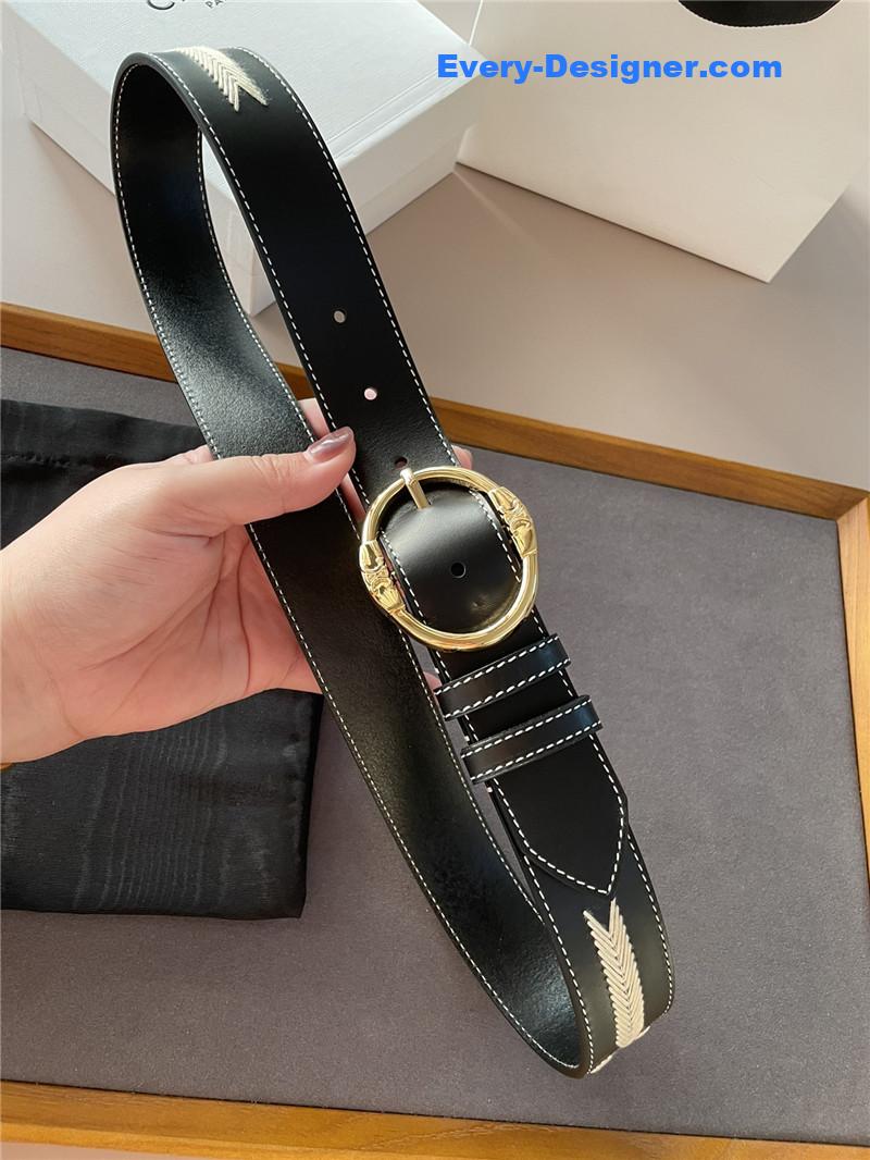 Ce1i*e embroidered belt in vintage calfskin